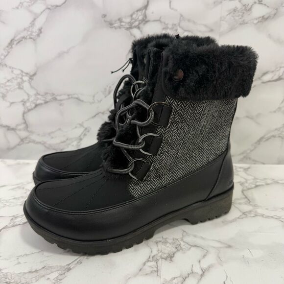 JBU Women’s Winter Boots sz 7 Herringbone Print NEW #M159 - Picture 1 of 8